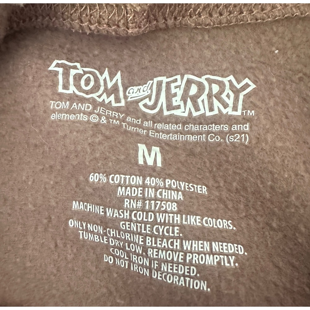 Tom and Jerry Youth Hoodie Brown‎ Graphic Sweatshirt Sz Med - Picture 3 of 4